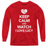 I LOVE LUCY/KEEP CALM AND WATCH - YOUTH LONG SLEEVE TEE - RED