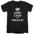 I LOVE LUCY/KEEP CALM WAAA - S/S ADULT V-NECK 30/1 - BLACK