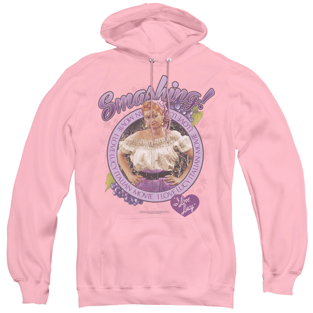 I LOVE LUCY/SMASHING - ADULT PULLOVER HOODIE - PINK