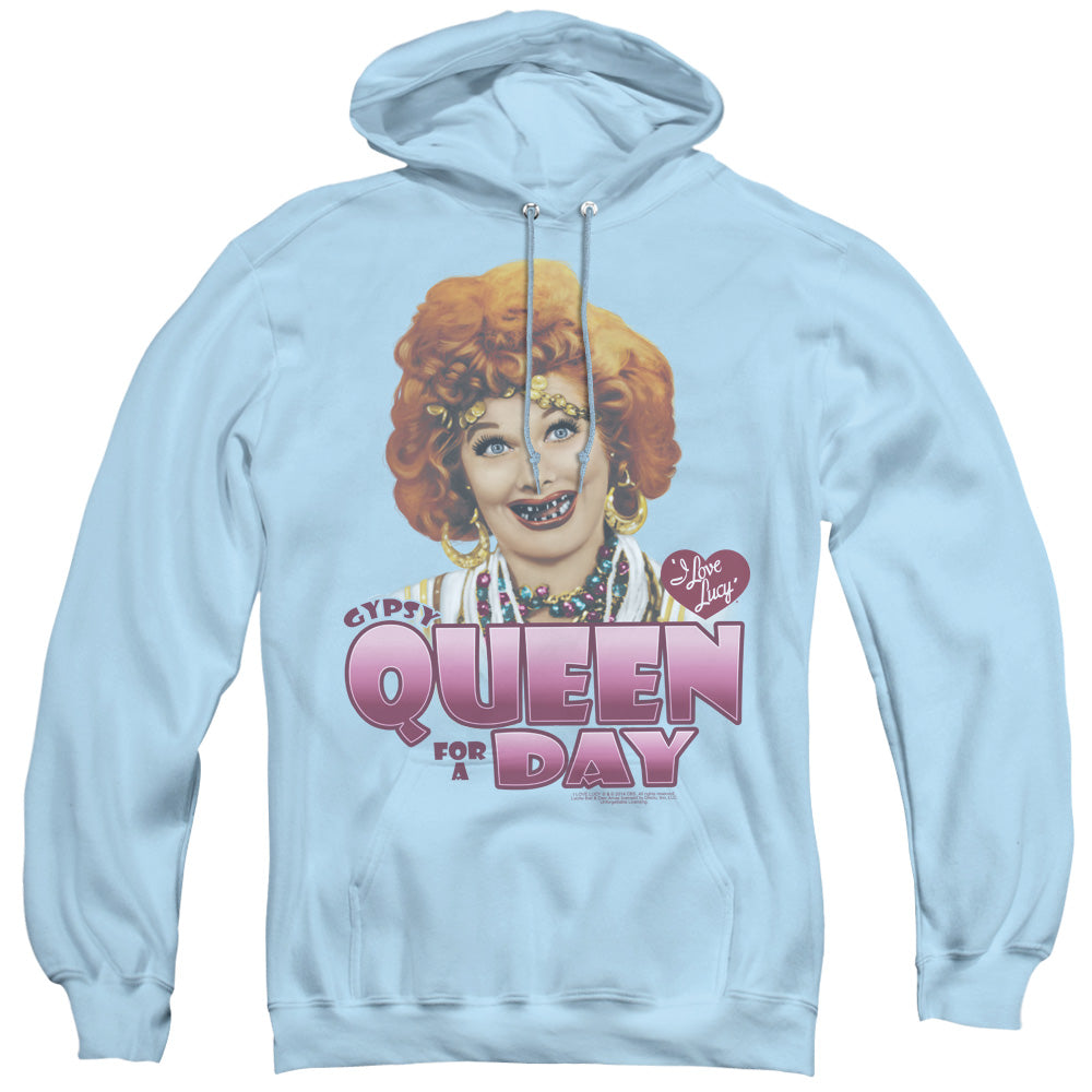 I LOVE LUCY/GYPSY QUEEN - ADULT PULLOVER HOODIE - LIGHT BLUE