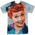 I LOVE LUCY/SMILE (FRONT/BACK PRINT) - S/S ADULT POLY CREW - MULTI