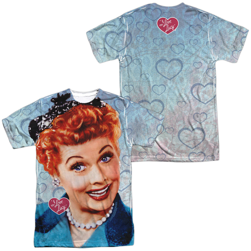I LOVE LUCY/SMILE (FRONT/BACK PRINT) - S/S ADULT POLY CREW - MULTI