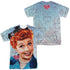 I LOVE LUCY/SMILE (FRONT/BACK PRINT) - S/S ADULT POLY CREW - MULTI