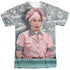 I LOVE LUCY/CHOCOLATE BELT (FRONT/BACK PRINT) - S/S ADULT POLY CREW - MULTI