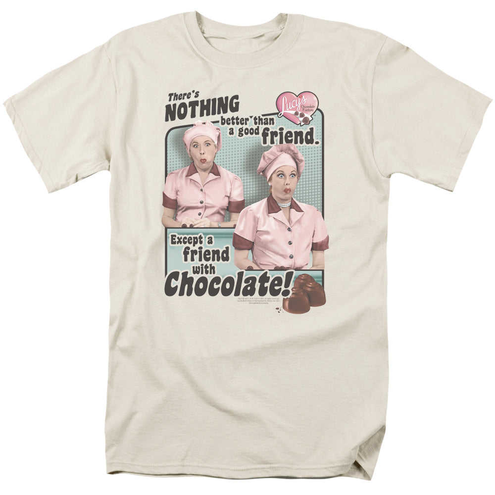 I LOVE LUCY/FRIENDS AND CHOCOLATE - S/S ADULT 18/1 - CREAM