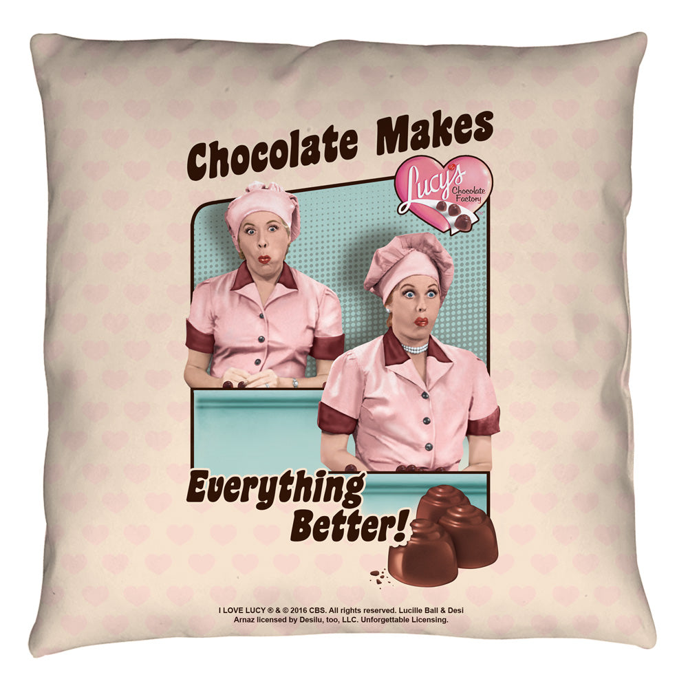 I LOVE LUCY/FRIENDS AND CHOCOLATE - THROW PILLOW