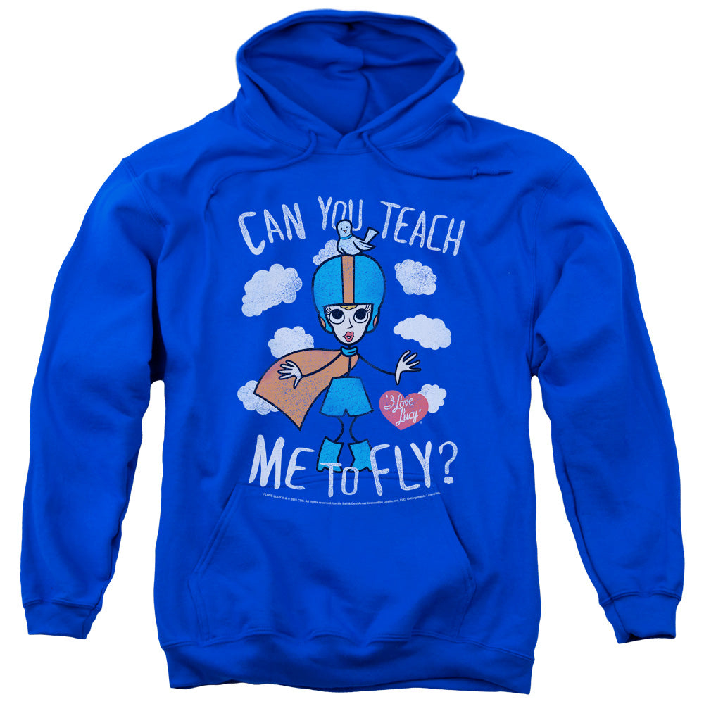 I LOVE LUCY/FLY - ADULT PULLOVER HOODIE - ROYAL BLUE