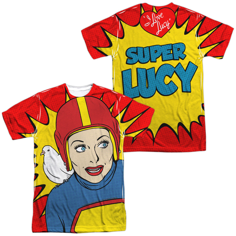 I LOVE LUCY/SUPER LUCY (FRONT/BACK PRINT) - S/S ADULT POLY CREW - MULTI