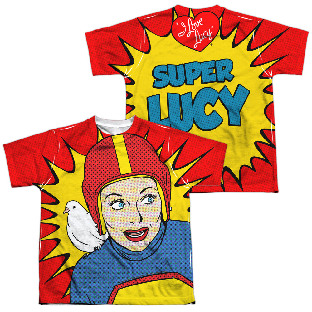 I LOVE LUCY/SUPER LUCY (FRONT/BACK PRINT) - S/S YOUTH POLY CREW - MULTI