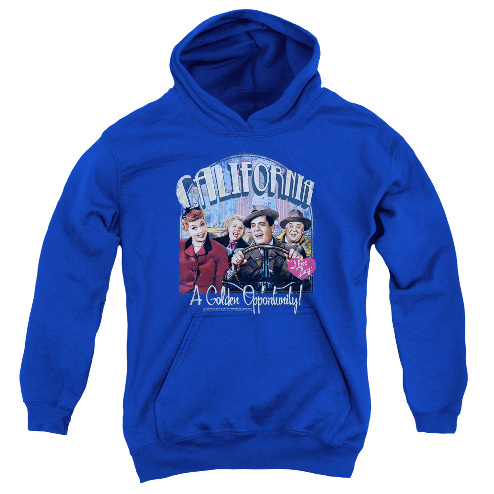 I LOVE LUCY/GOLDEN OPPORTUNITY - YOUTH PULLOVER HOODIE - ROYAL BLUE