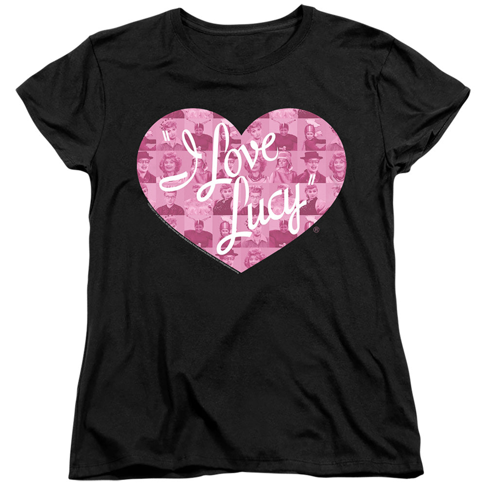 I LOVE LUCY/MANY MOODS LOGO - S/S WOMENS TEE - BLACK