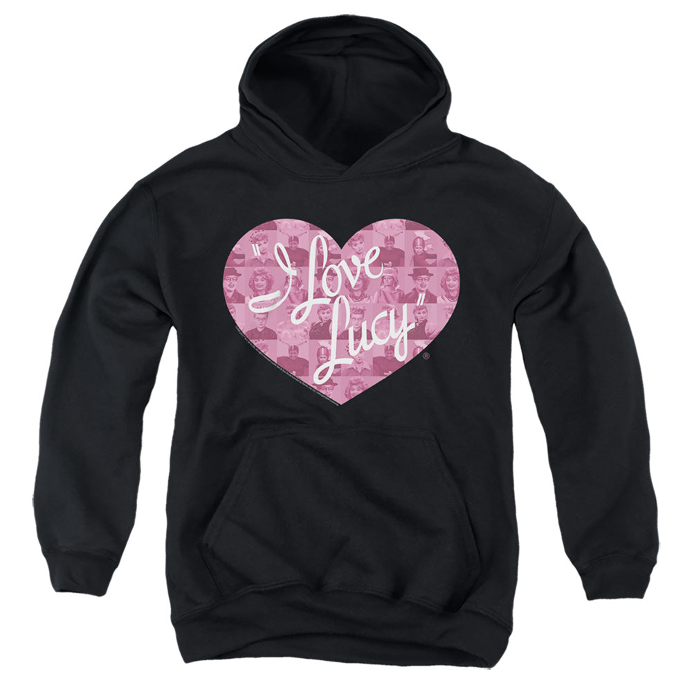 I LOVE LUCY/MANY MOODS LOGO - YOUTH PULLOVER HOODIE - BLACK
