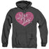 I LOVE LUCY/FLORAL LOGO - ADULT HEATHER HOODIE - BLACK
