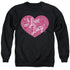 I LOVE LUCY/FLORAL LOGO - ADULT CREWNECK SWEATSHIRT - BLACK