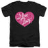 I LOVE LUCY/FLORAL LOGO - S/S ADULT V-NECK 30/1 - BLACK
