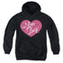 I LOVE LUCY/FLORAL LOGO - YOUTH PULLOVER HOODIE - BLACK