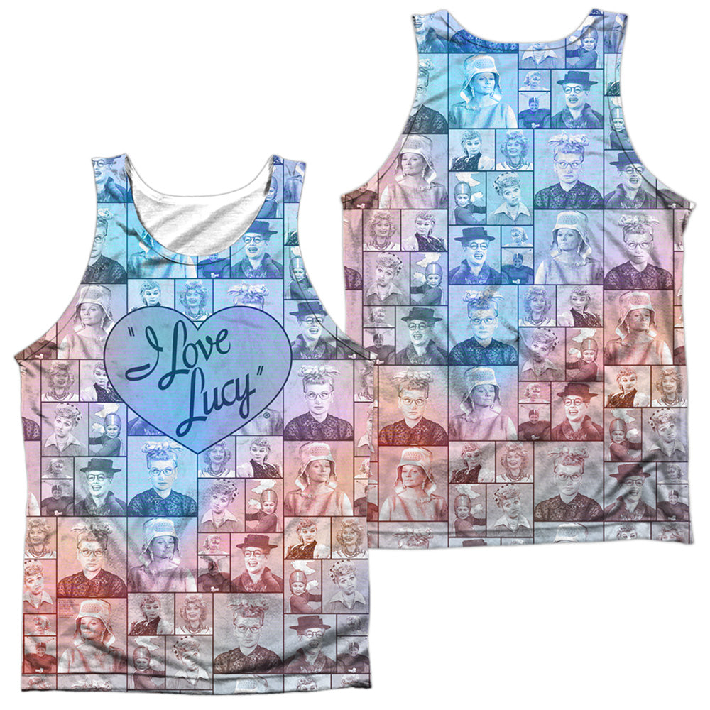I LOVE LUCY/MANY MOODS (FRONT/BACK PRINT) - ADULT POLY TANK TOP - MULTI
