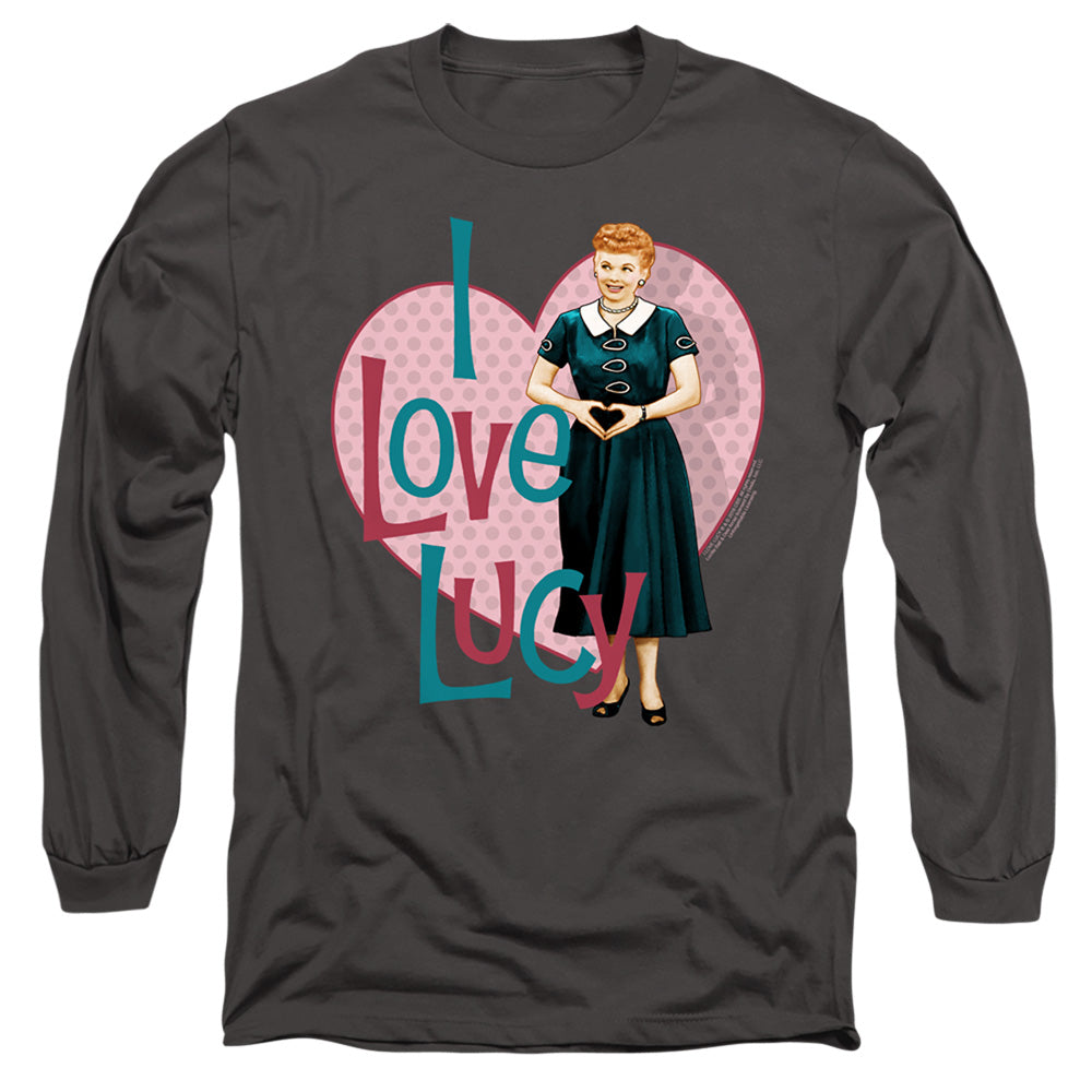I LOVE LUCY/HEART YOU -  L/S ADULT 18/1  - CHARCOAL