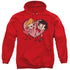 I LOVE LUCY/CARTOON LOVE - ADULT PULLOVER HOODIE - RED