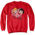 I LOVE LUCY/CARTOON LOVE - ADULT CREWNECK SWEATSHIRT - RED
