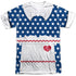 I LOVE LUCY/LUCY COSTUME (FRONT/BACK PRINT) - S/S ADULT POLY CREW - MULTI
