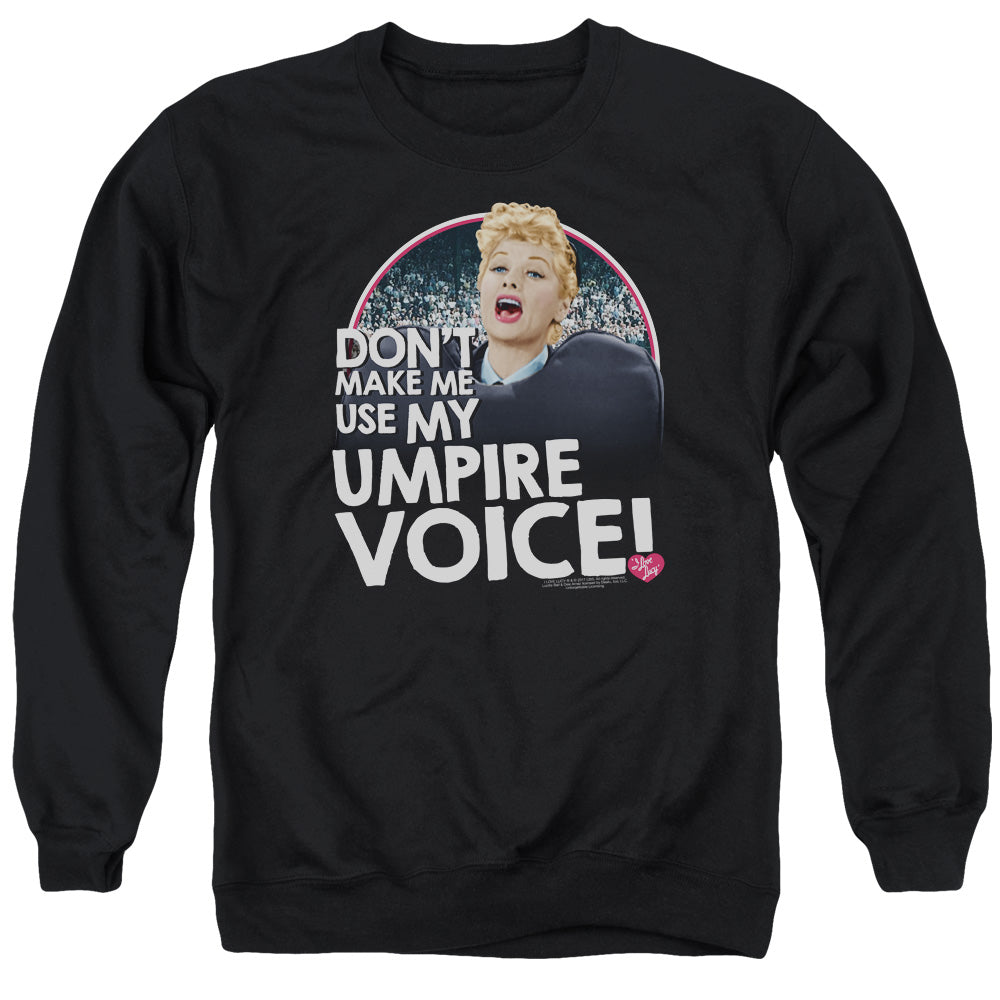 I LOVE LUCY/UMPIRE - ADULT CREWNECK SWEATSHIRT - BLACK