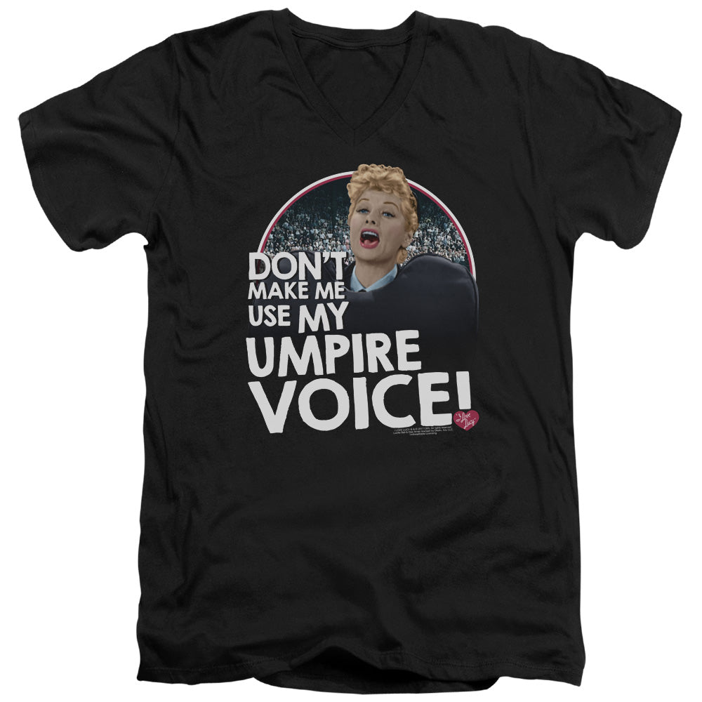 I LOVE LUCY/UMPIRE - S/S ADULT V-NECK 30/1 - BLACK