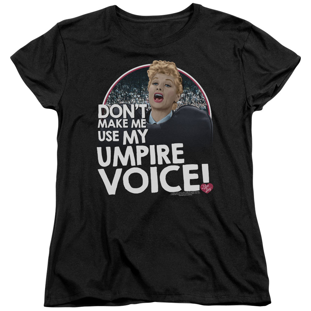 I LOVE LUCY/UMPIRE - S/S WOMENS TEE - BLACK