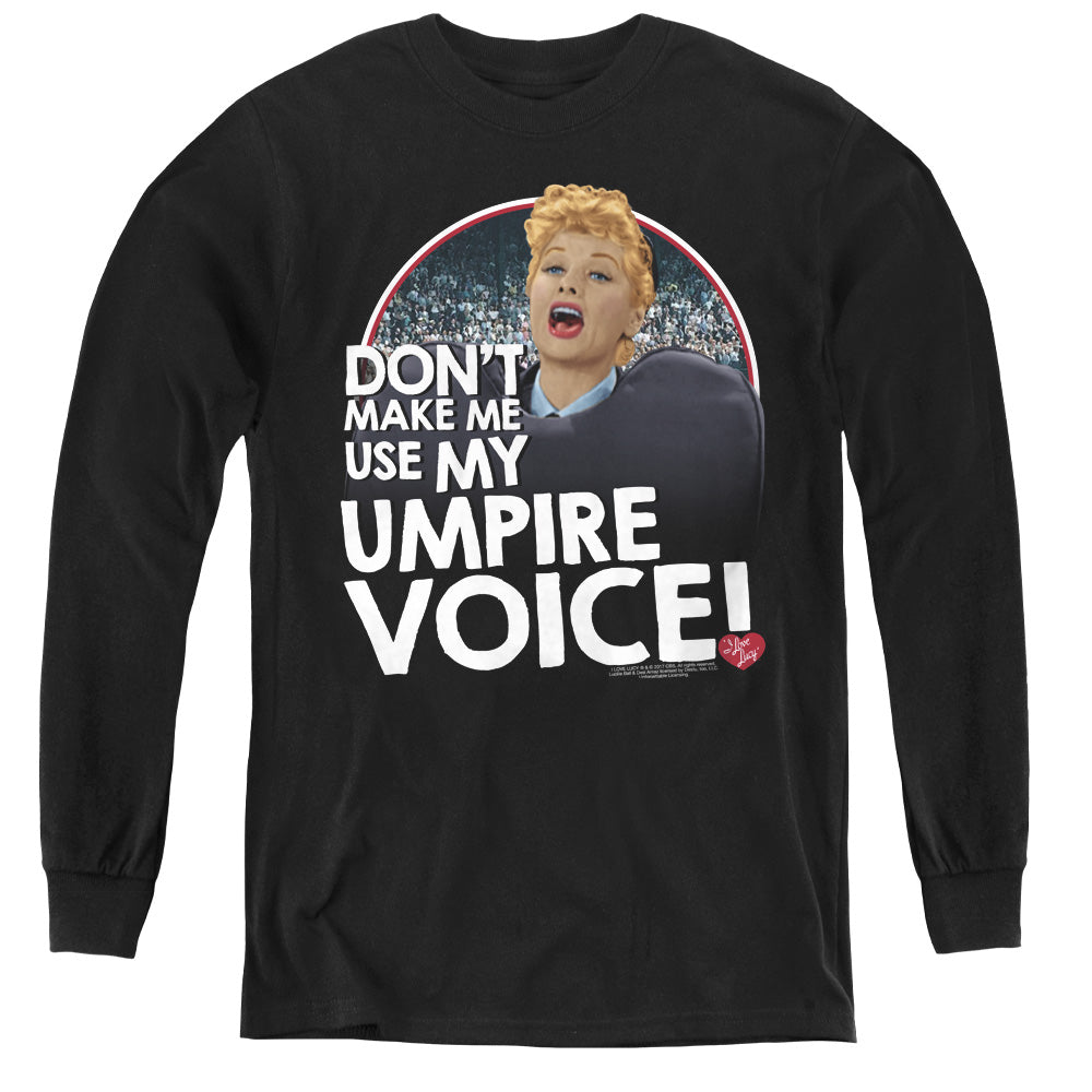 I LOVE LUCY/UMPIRE - YOUTH LONG SLEEVE TEE - BLACK