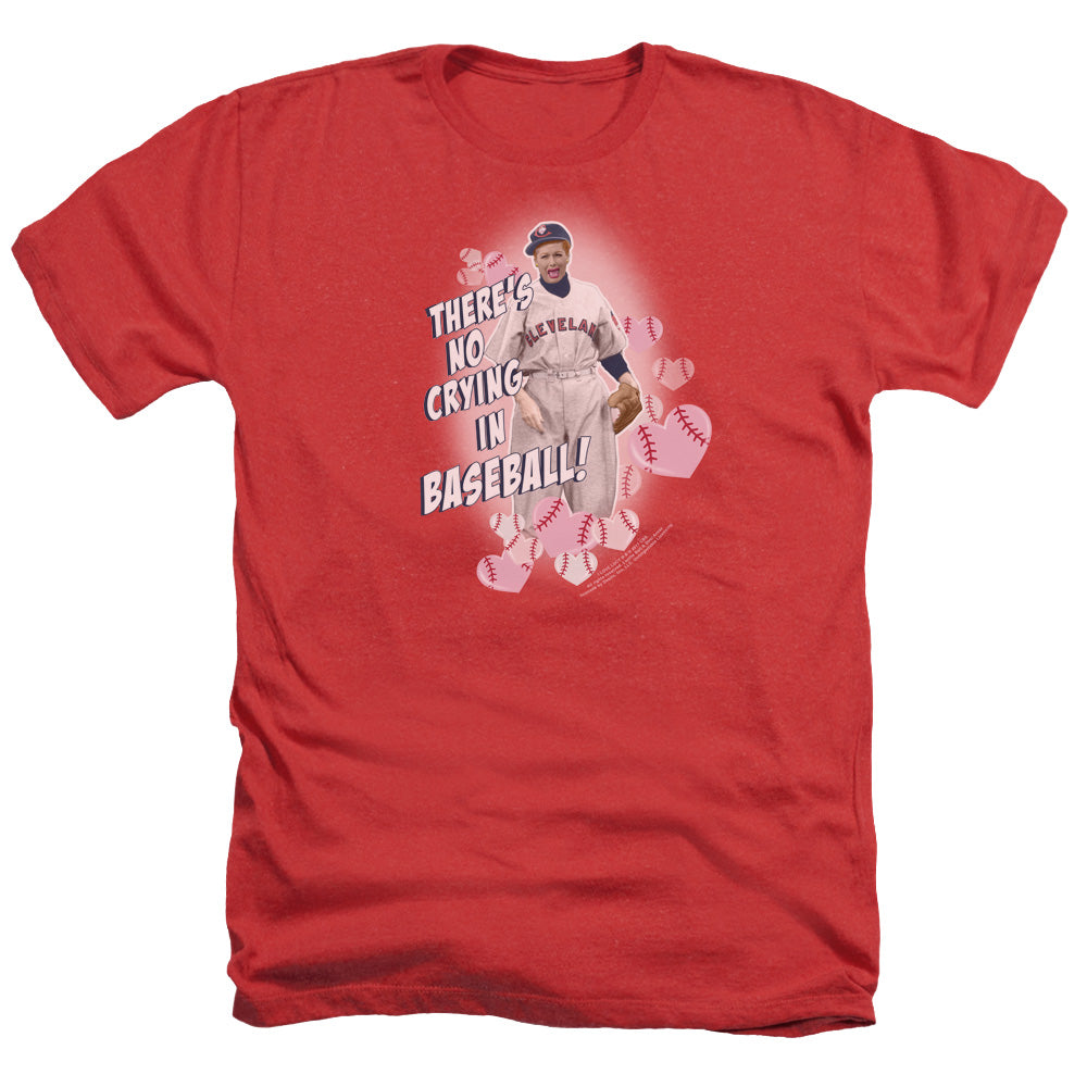 I LOVE LUCY/NO CRYING IN BASEBALL - ADULT HEATHER - RED