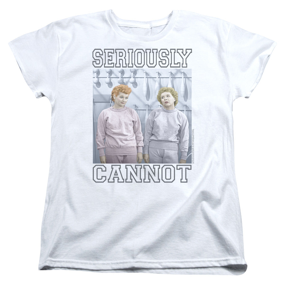 I LOVE LUCY/SERIOUSLY CANNOT - S/S WOMENS TEE - WHITE