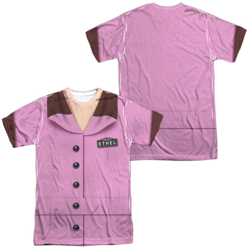 I LOVE LUCY/ETHEL CHOCOLATE COSTUME (FRONT/BACK PRINT) - S/S ADULT POLY CREW - MULTI