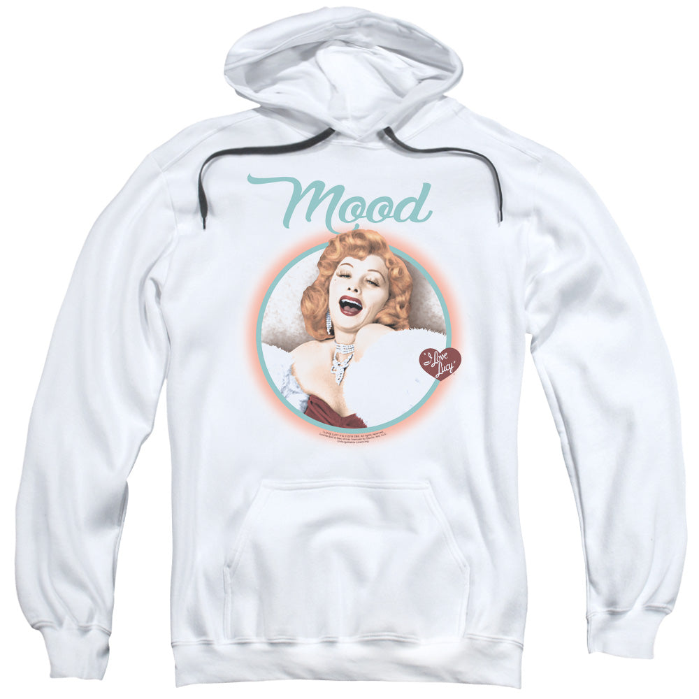 I LOVE LUCY/MOOD - ADULT PULLOVER HOODIE - WHITE
