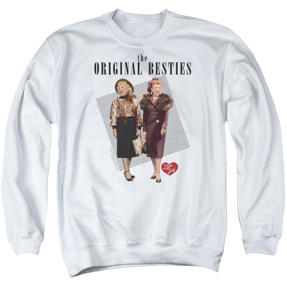 I LOVE LUCY/ORIGINAL BESTIE - ADULT CREWNECK SWEATSHIRT - WHITE