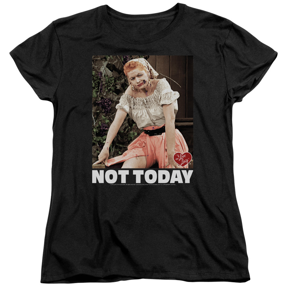 I LOVE LUCY/NOT TODAY - S/S WOMENS TEE - BLACK
