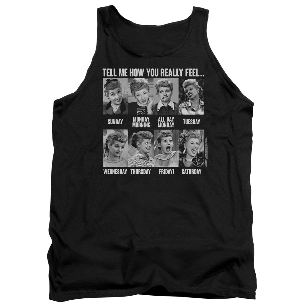 I LOVE LUCY/8 DAYS A WEEK - ADULT TANK - BLACK