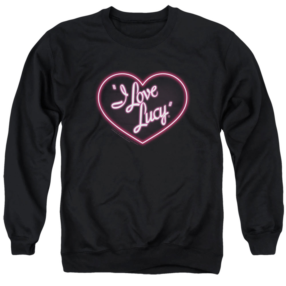I LOVE LUCY/NEON LOGO - ADULT CREWNECK SWEATSHIRT - BLACK