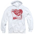 I LOVE LUCY/SPRAY PAINT HEART - ADULT PULLOVER HOODIE - WHITE