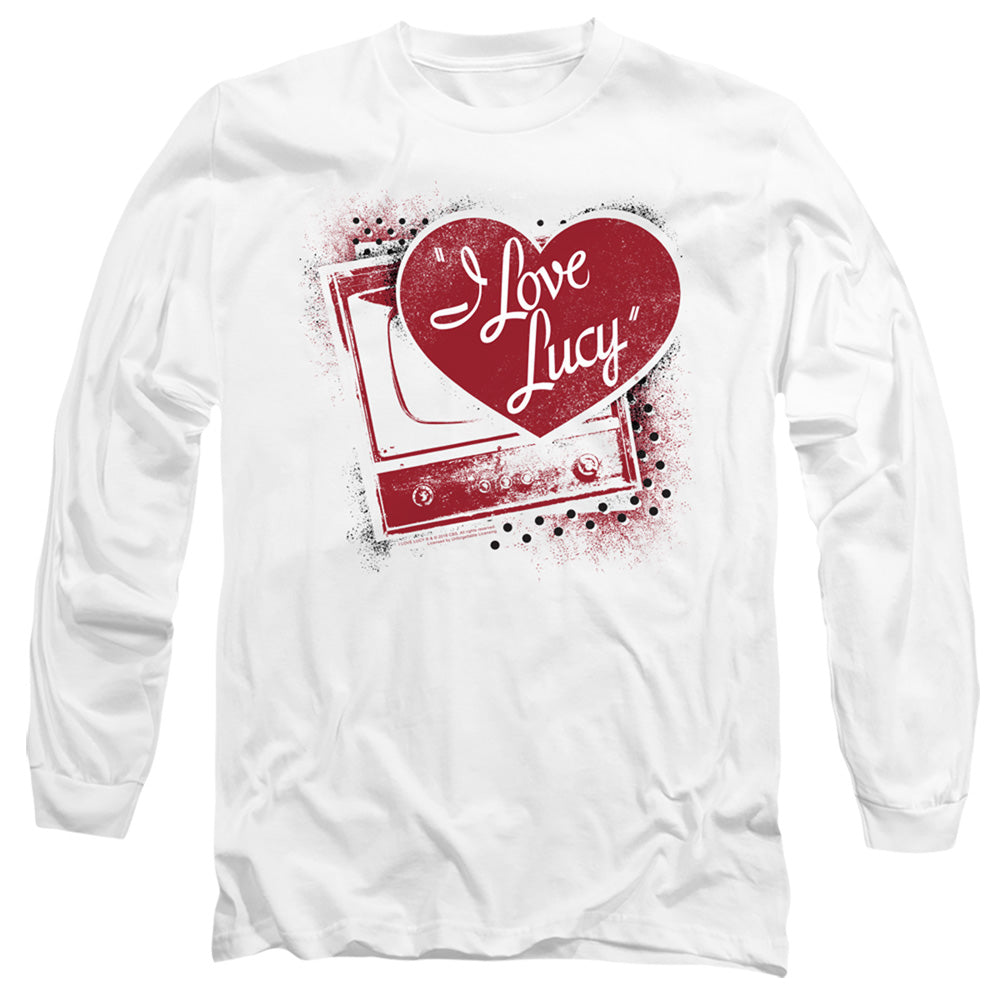 I LOVE LUCY/SPRAY PAINT HEART - L/S ADULT 18/1 - WHITE