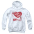 I LOVE LUCY/SPRAY PAINT HEART - YOUTH PULLOVER HOODIE - WHITE