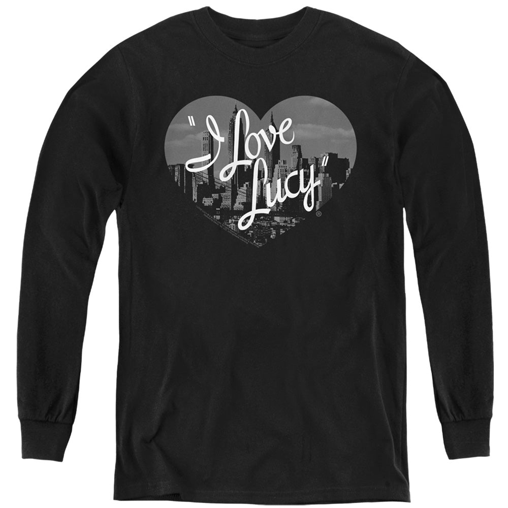 I LOVE LUCY/NOSTALGIC CITY - YOUTH LONG SLEEVE TEE - BLACK