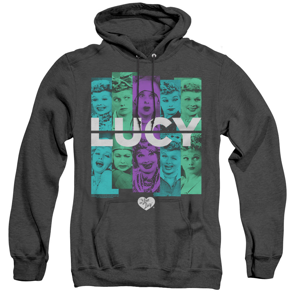 I LOVE LUCY/SHADES OF LUCY - ADULT HEATHER HOODIE - BLACK