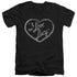 I LOVE LUCY/GLITTER LOGO - S/S ADULT V-NECK 30/1 - BLACK