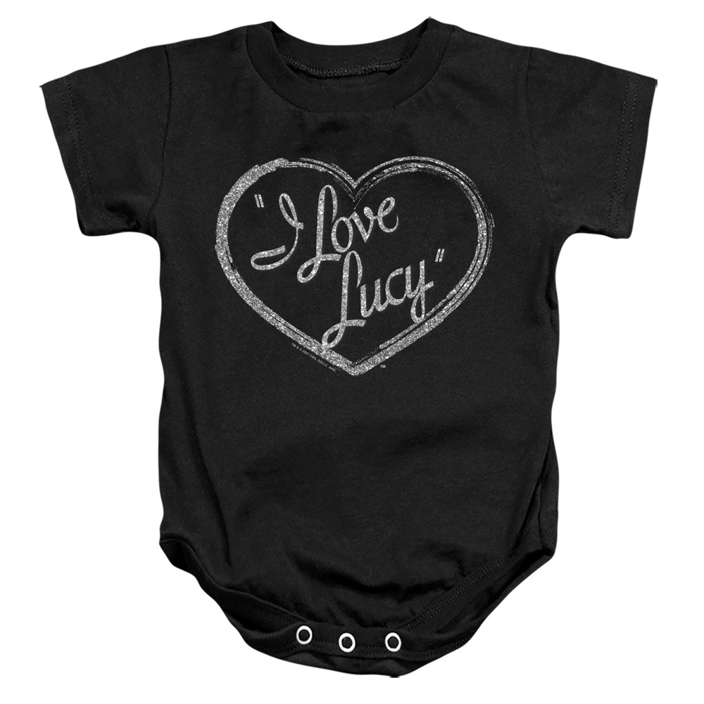 I LOVE LUCY/GLITTER LOGO - INFANT SNAPSUIT - BLACK