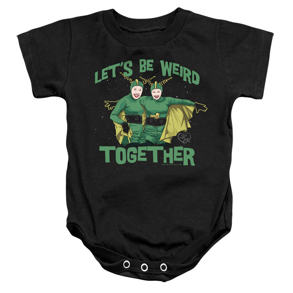 I LOVE LUCY/WEIRD TOGETHER - INFANT SNAPSUIT - BLACK