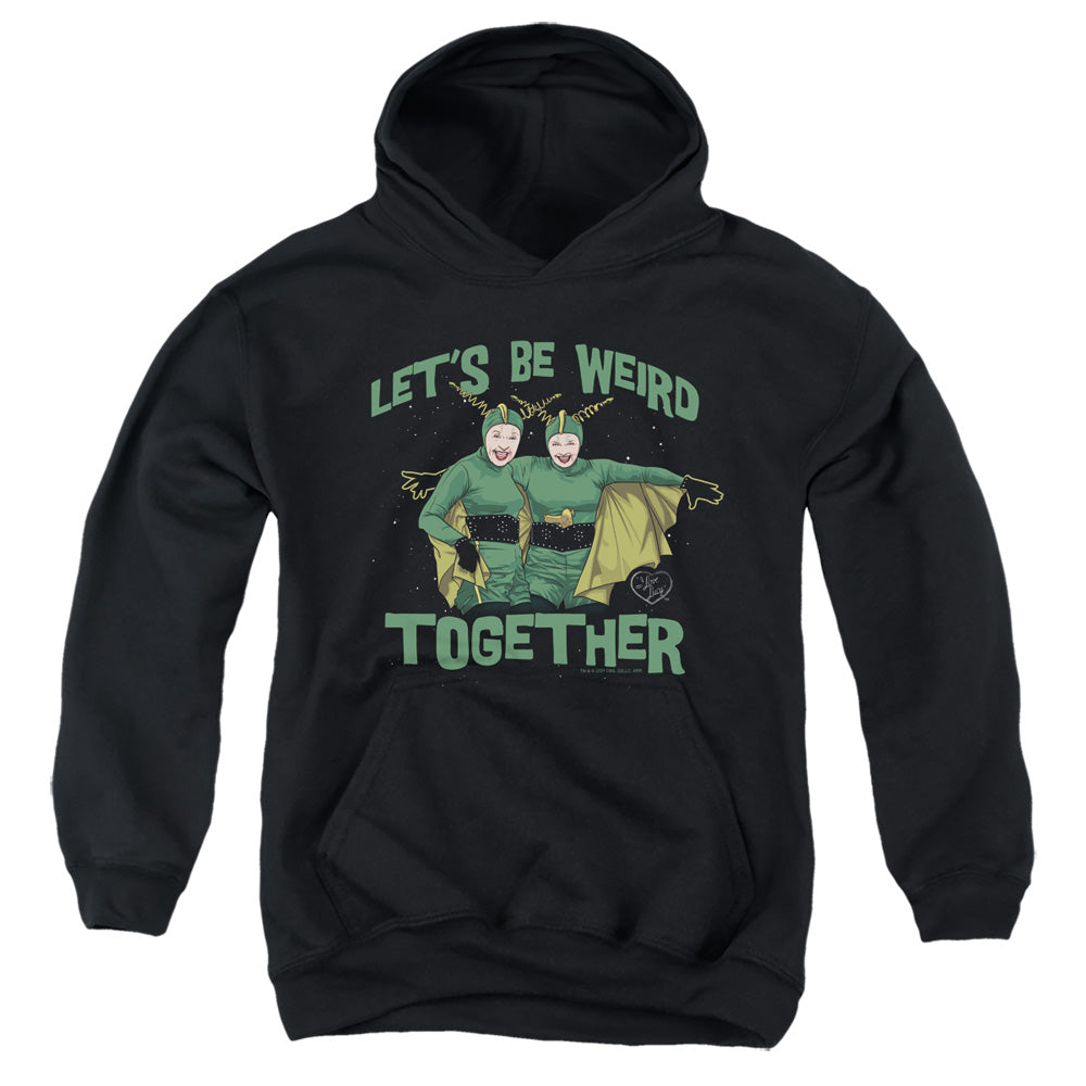 I LOVE LUCY/WEIRD TOGETHER - YOUTH PULLOVER HOODIE - BLACK