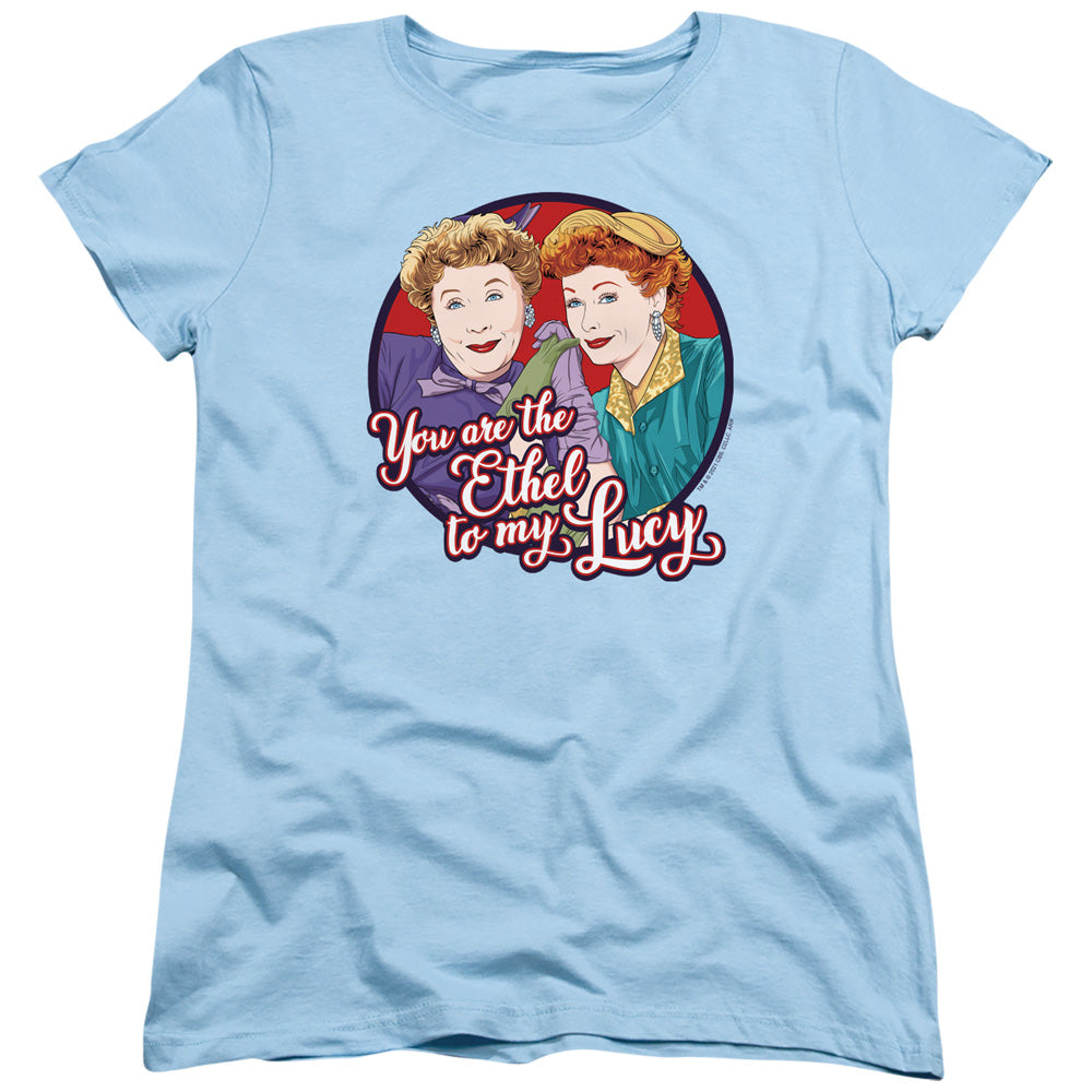 I LOVE LUCY/ETHEL TO MY LUCY - S/S WOMENS TEE - LIGHT BLUE