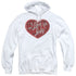 I LOVE LUCY/RED GLITTER 75 - ADULT PULLOVER HOODIE - WHITE