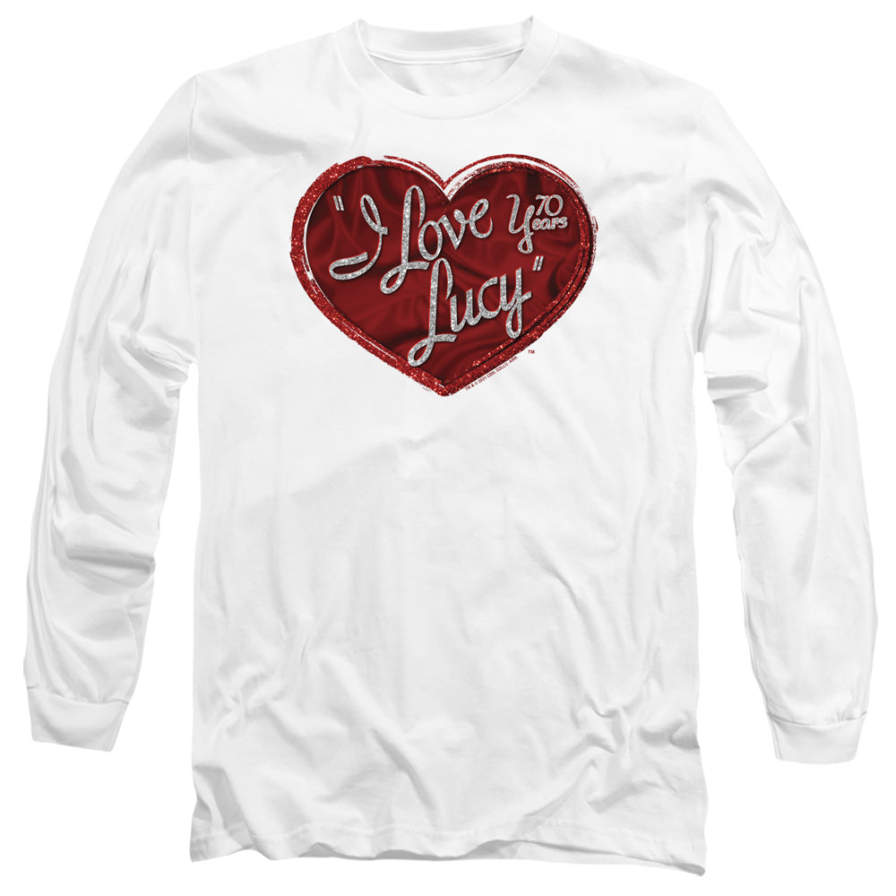I LOVE LUCY/RED GLITTER 75 - L/S ADULT 18/1 - WHITE