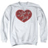 I LOVE LUCY/RED GLITTER 75 - ADULT CREWNECK SWEATSHIRT - WHITE